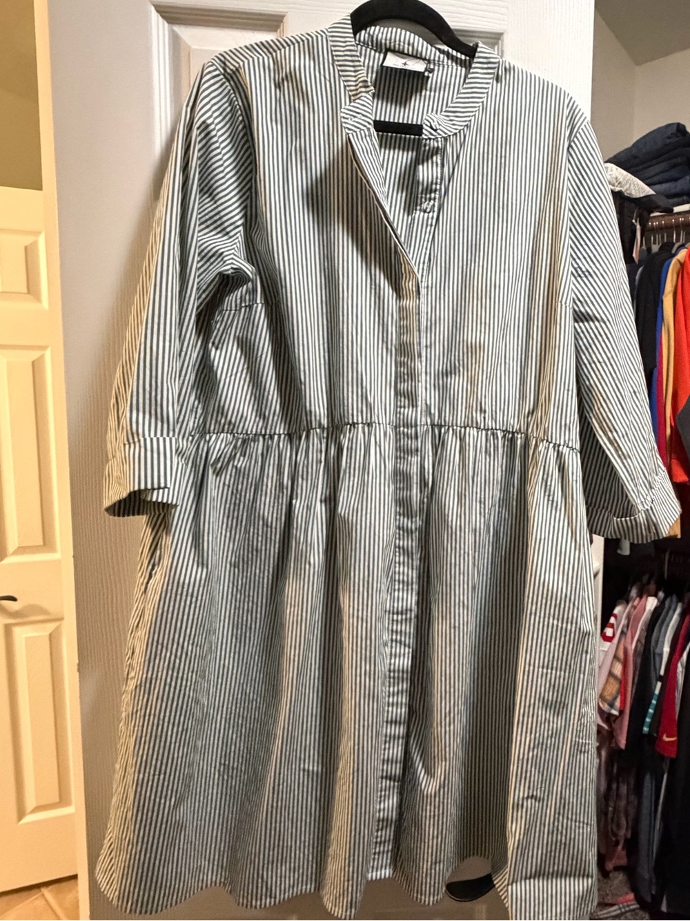 Tuckernuck green stripe royal shirt dress size xxl